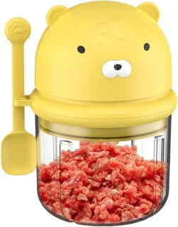 Mini food chopper - elektrische hakmolen - 350 ml - geel