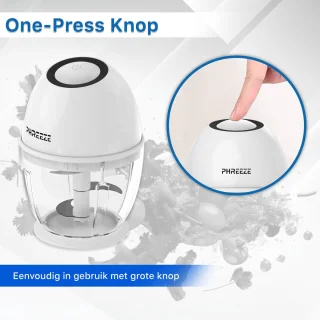 Mini Foodprocessor 450ML Elektrisch USB-C oplaadbaar Hakmolen Blender