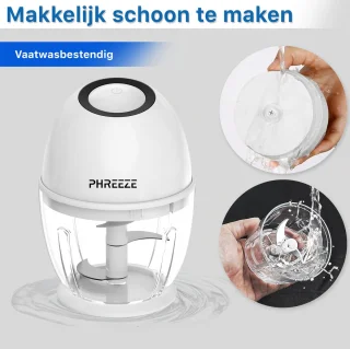 Mini Foodprocessor 450ML Elektrisch USB-C oplaadbaar Hakmolen Blender