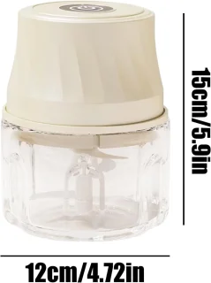 Mini foodprocessor crèmekleurig