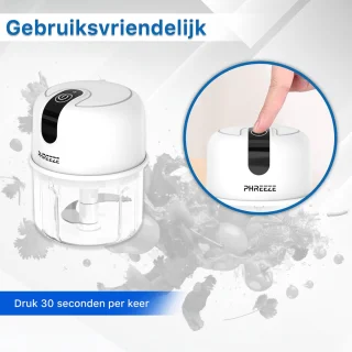 Mini Hakmolen Elektrisch 250ml USB Oplaadbaar
