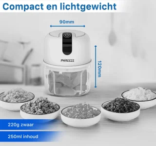Mini Hakmolen Elektrisch 250ml USB Oplaadbaar