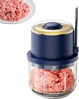 Mini keukenmachine - elektrische hakker - blauw