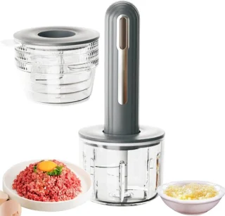 Mini keukenmachine grijs