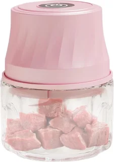 Mini Keukenmachine - Groente Hakker - Maaltijd Voorbereiding - Draadloos Oplaadbaar - 350ml - Roze