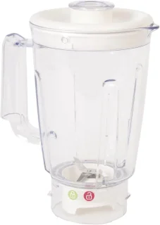 Mixbeker met deksel voor keukenmachine wit/transparant