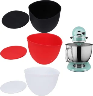 Mixer Kom Kom - Kom Liner - Bakken Ingrediënten - Voedselveilig Siliconen - 5 Liter - Grijs