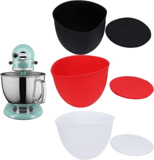 Mixer Kom Kom - Kom Liners - Bakken en Mixen - Voedselveilig Siliconen - 5 Liter - Grijs