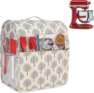 Mixerhoes Beschermend - Stofkap Keukenmachine - Keuken Organisatie - Waterafstotende Voering - 35.8 x 23 x 40.2 cm - Boomprint