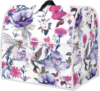 Mixerhoes voor keukenmachine paarse bloemenprint