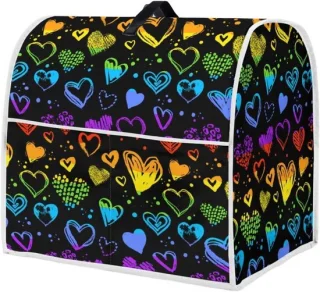 Mixerhoes voor keukenmachine - regenboog hartjes