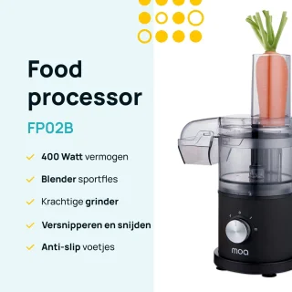 MOA Foodprocessor 0,5L Zwart