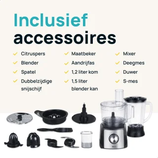 MOA FP511 Foodprocessor 1,5L 1200W