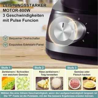 Multifunctionele Keukenmachine 800W 2L 6-in-1