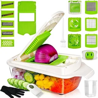 Multifunctionele keukenmachine groentesnijder mandoline groen wit