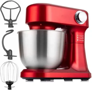 NIVA® Deegmachine - Mixer met Kneedhaak - Kneedmachine - Rood - 23cm x 34cm x 36cm