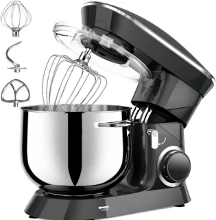 NIVA® Deegmachine - Mixer met Kneedhaak - Kneedmachine - Zwart - 42cm x 36cm x 27cm