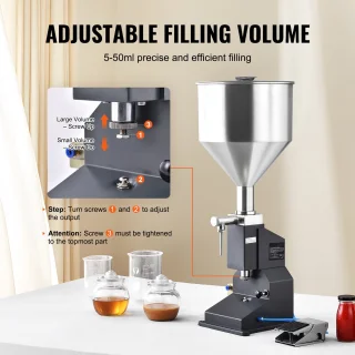 Pneumatische Pastavulmachine 5-50 ml Roestvrijstalen Flesvuller met Pedaal