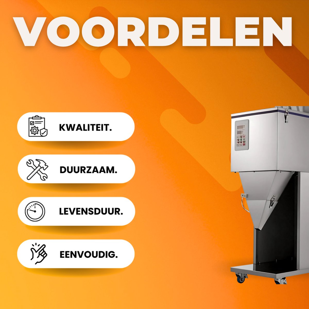 Wat vinden we goed aan de Professionele Vulmachine Poeder Pneumatisch RVS 100-1000ML