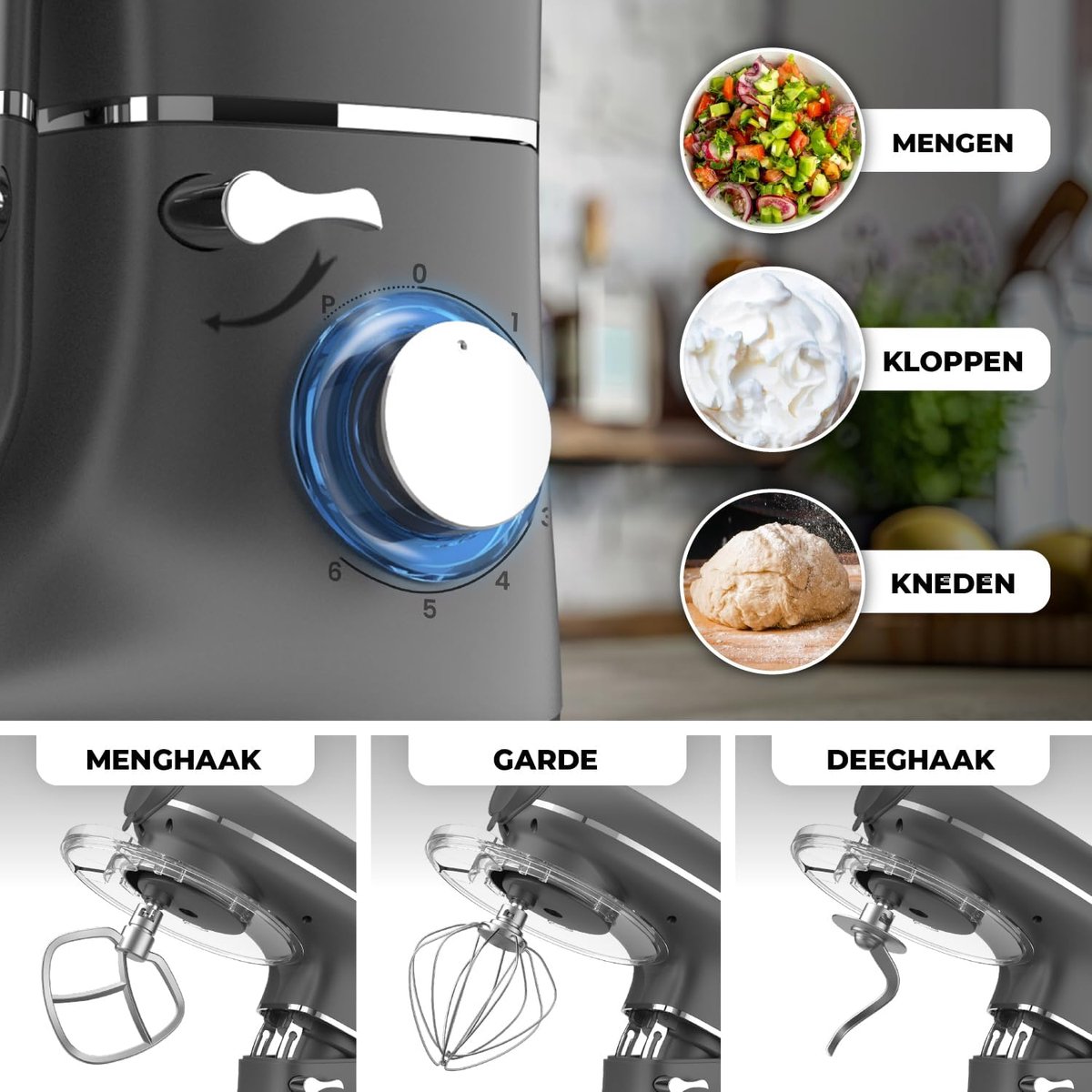 Wat vinden we goed aan de RFWR Keukenmachine 2000W 6,2L