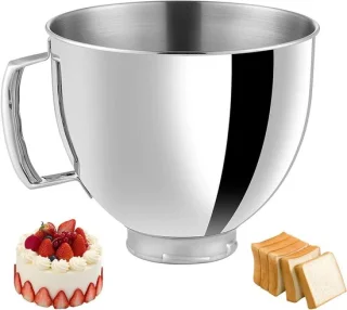 Roestvrijstalen kom - keukenmachine accessoire - 5 liter - zilver