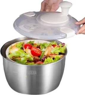 Salade spinner 5 liter zilver