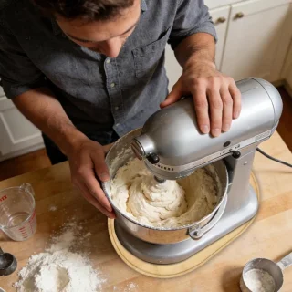 Schuifmat voor keukenmixer 38.7 x 27.5 cm houtkleurig