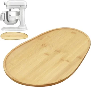 Schuifplaat voor keukenmachine - verplaatsmat voor apparaten - 38,7 x 27,5 cm - houtkleur