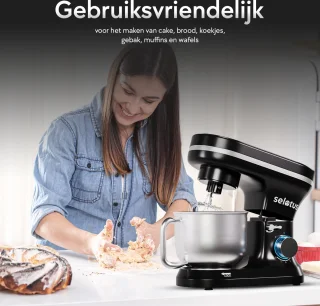 Selotus Keukenmixer 6L RVS met 3 opzetstukken Zwart