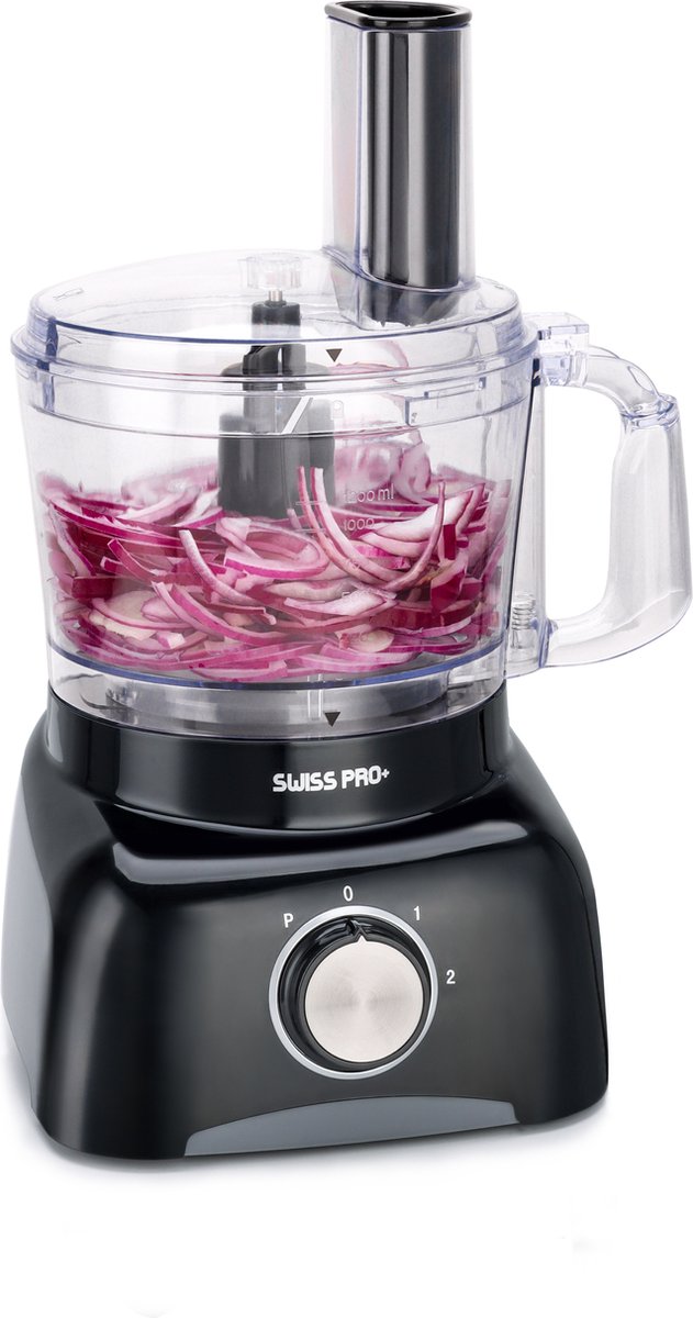 De Swiss Pro+ SP800 Retro Foodprocessor 1.2L Super Black in één oogopslag