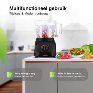 TurboTronic FP900 Foodprocessor 3L Zwart