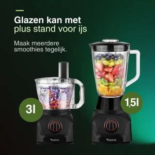 TurboTronic FP900 Foodprocessor 3L Zwart