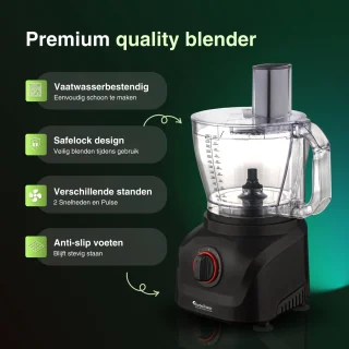 TurboTronic FP900 Foodprocessor 3L Zwart