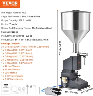 VEVOR Handmatige vloeistofvulmachine 5-50 ml