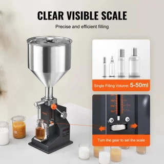 Vevor Handmatige Vloeistofvulmachine 5-50ml met 10L Trechter