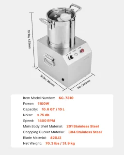VEVOR Keukenmachine 10L