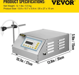 VEVOR Pneumatische Vulmachine 5-3500 ml