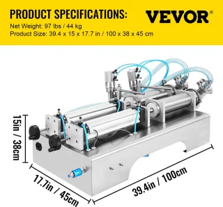 VEVOR Vloeistofvulmachine Dubbele kop