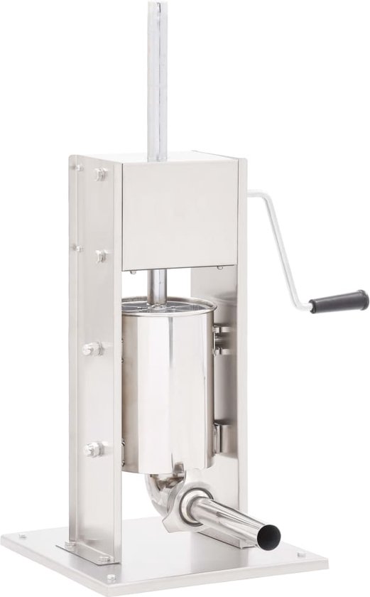 vidaXL Handmatige worstenvuller 3 L roestvrij staal zilver review