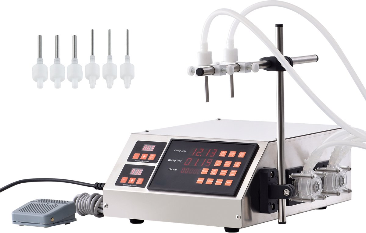 Wat vinden we goed aan de Vloeistofvulmachine 5-650 ml Automatisch Digitaal Dubbele Spuitmond