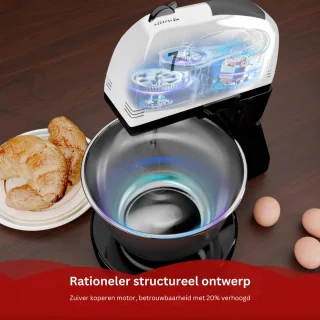 White-Label Mixer met Mengkom Zwart-Wit