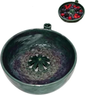 Zelfdraaiende kom - fruitwasser zeef - 100 mm - bosgroen