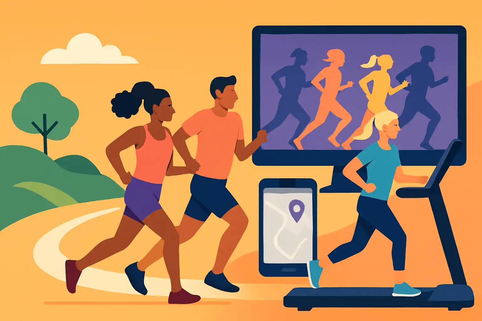 Start je eigen hybride runclub: zo combineer je buitenlopen, virtuele groepsruns en loopbandmeetups