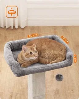 Kattenkrabpaal met Sisal en Pluche Platform - Ideaal voor Kleine en Middelgrote Katten - 71 cm Hoog