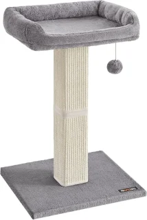 Kattenkrabpaal met Sisal en Pluche Platform - Ideaal voor Kleine en Middelgrote Katten - 71 cm Hoog