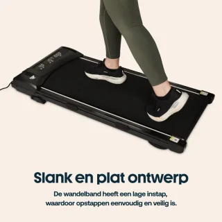 Rockerz Loopband Inklapbaar - 1-6km/u - Wandelband onder bureau - Walking Pad - Treadmill - Zwart