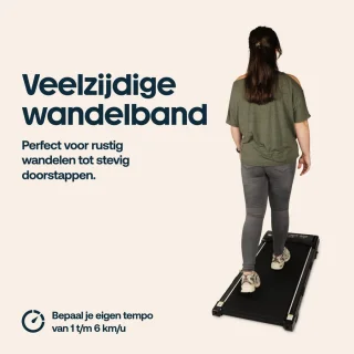 Rockerz Loopband Inklapbaar - 1-6km/u - Wandelband onder bureau - Walking Pad - Treadmill - Zwart