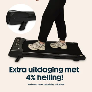 Rockerz Loopband Inklapbaar - 1-6km/u - Wandelband onder bureau - Walking Pad - Treadmill - Zwart
