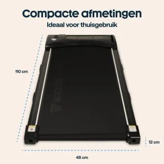 Rockerz Loopband Inklapbaar - 1-6km/u - Wandelband onder bureau - Walking Pad - Treadmill - Zwart
