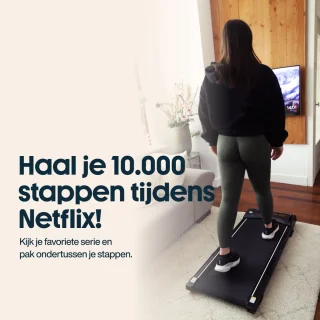 Rockerz Loopband Inklapbaar - 1-6km/u - Wandelband onder bureau - Walking Pad - Treadmill - Zwart